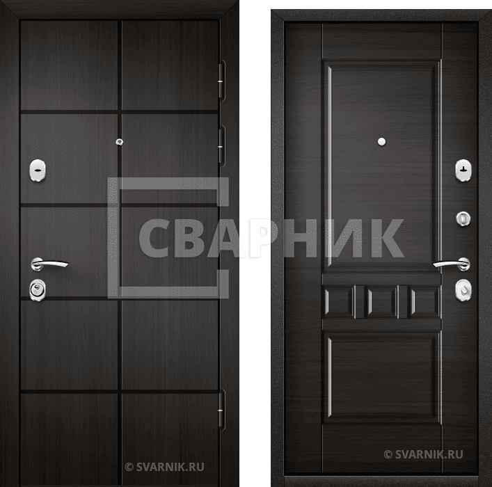 Дверь металлическая левая уличная МДФ — массив — фото 1