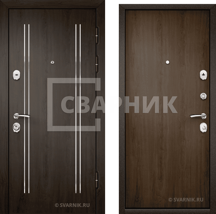 Дверь входная трехконтурная на дачу шпон — ламинат — фото 1