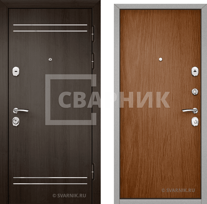 Дверь входная утепленная уличная шпон — ламинат — фото 1