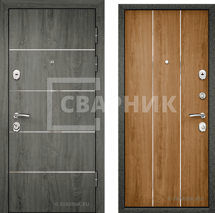 Дверь стальная трехконтурная в квартиру МДФ — МДФ — фото 1