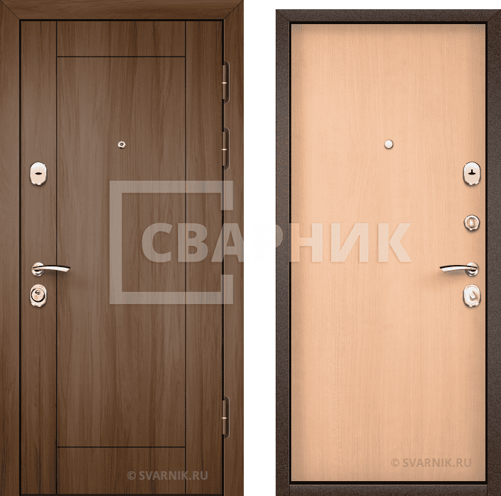 Дверь металлическая под ключ в квартиру МДФ — ламинат — фото 1