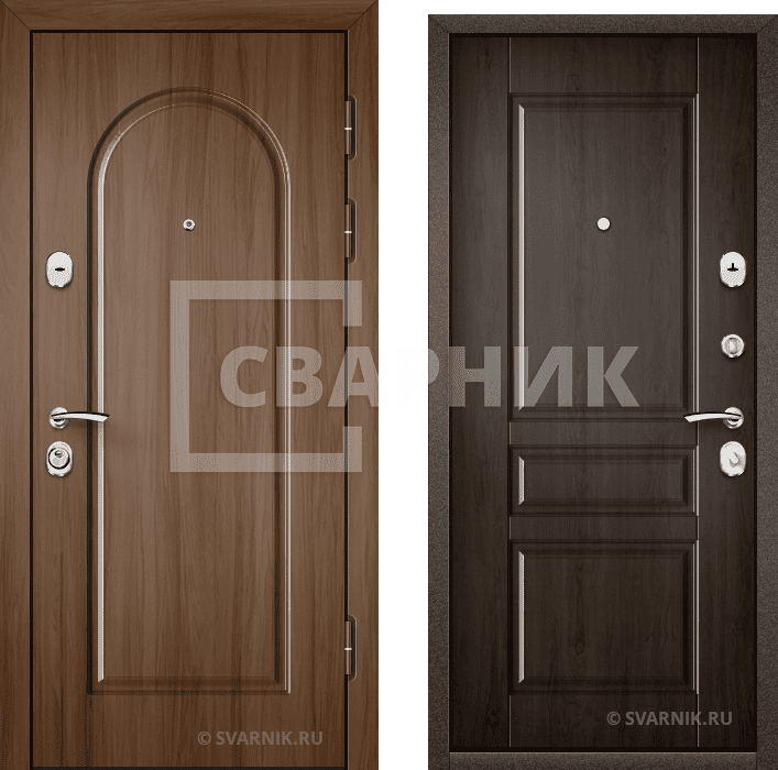 Дверь входная внутренняя в квартиру шпон — массив — фото 1