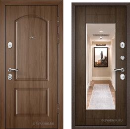 Дверь входная трехконтурная в дом МДФ — шпон