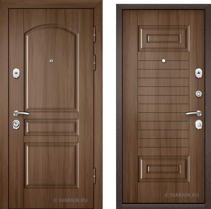 Дверь металлическая с установкой в коттедж шпон - шпон: купить в Москве