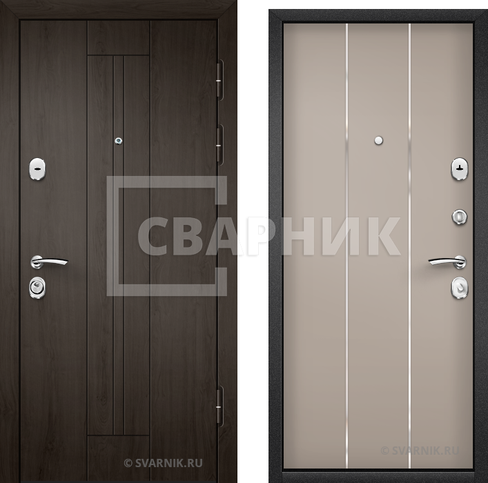 Дверь входная левая в дом массив — МДФ — фото 1
