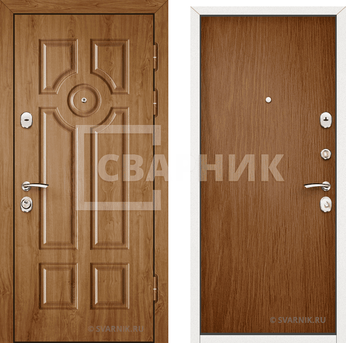 Дверь металлическая наружная в офис МДФ — ламинат — фото 1