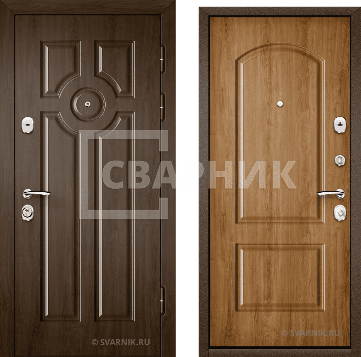 Дверь входная с установкой в коттедж массив — шпон — фото 1
