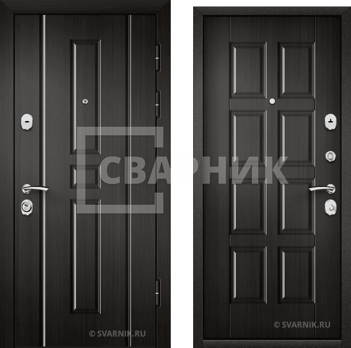 Дверь металлическая трехконтурная в квартиру шпон — МДФ — фото 1