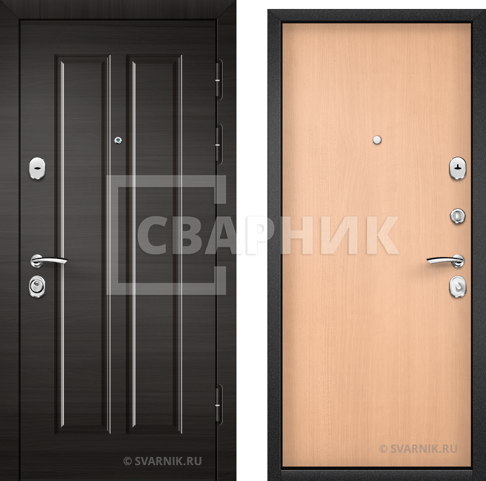 Дверь металлическая на заказ в дом МДФ — ламинат — фото 1