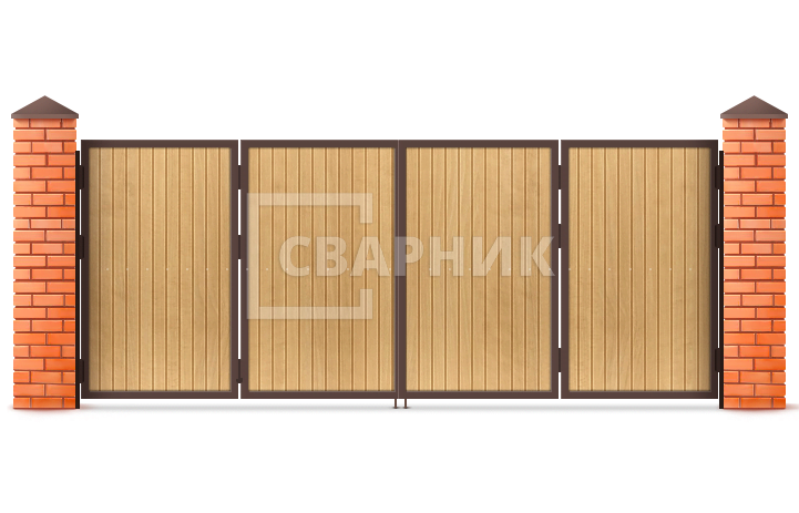 Складные ворота гармошка автоматические 2750×2000 СВВ-1281 — фото 1