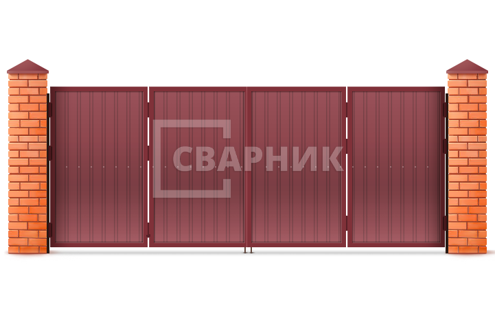 Ворота гармошкой автоматические 2250×2750 СВВ-1328 — фото 1
