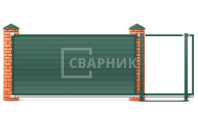 Откатные ворота из сэндвич панелей 2250×2800 СВВ-4626