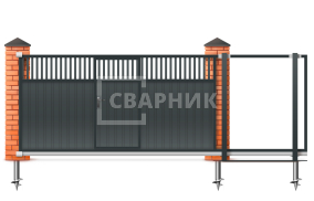 Откатные ворота 8 метров с калиткой 8000×2400 СВВ-5105