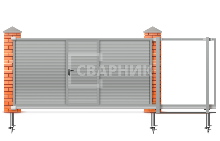 Откатные ворота 12 м 12000×3000 СВВ-5302 — фото 1