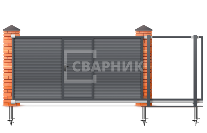 Автоматические ворота с дистанционным управлением 2200×3500 СВВ-3639 — фото 1
