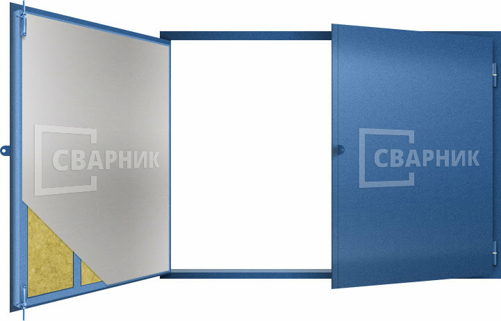 Утепленные распашные сварные ворота ВГМ-59 — фото 1