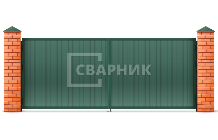 Распашные ворота с электроприводом Дорхан 1500×1750 СВВ-5389 — фото 1