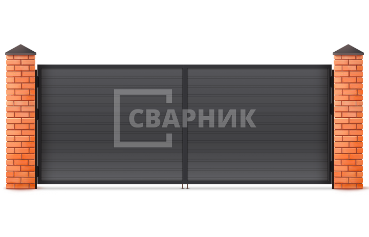 Распашные ворота с электроприводом Дорхан 3000×2750 СВВ-5318 — фото 1