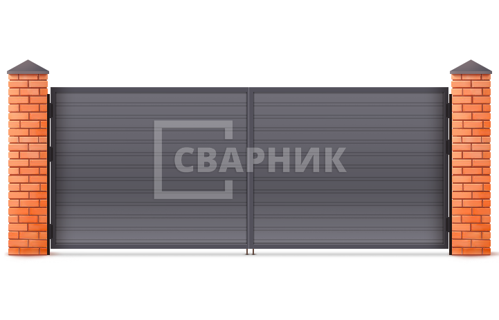 Ворота дачные распашные металлические 1750×2000 СВВ-6333 — фото 1