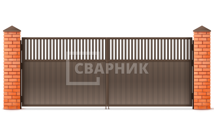 Гаражные распашные ворота Дорхан 1500×2500 СВВ-5410 — фото 1
