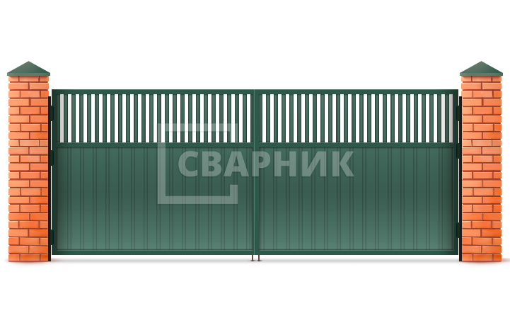 Распашные автоматические ворота с дистанционным открытием 2750×2250 СВВ-5758 — фото 1