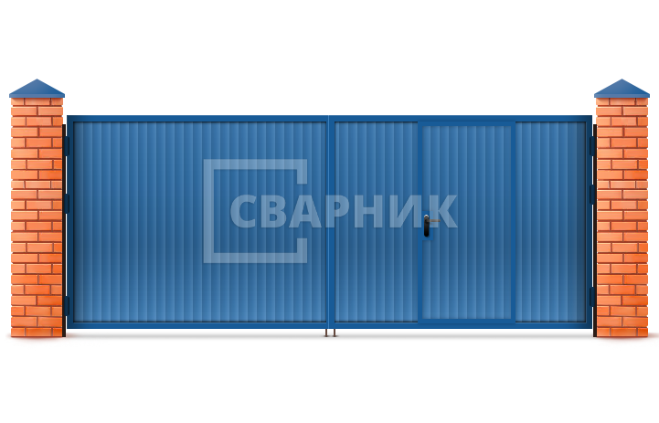 Двухстворчатые распашные ворота 2750×3000 СВВ-5918 — фото 1