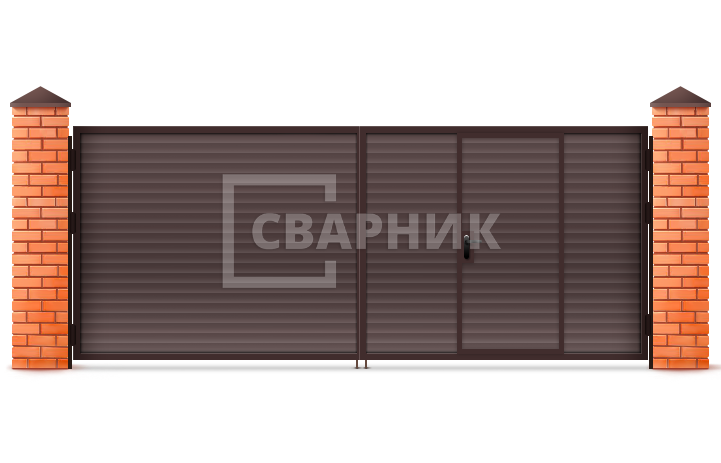 Ворота распашные двустворчатые 3000×3000 СВВ-5877 — фото 1