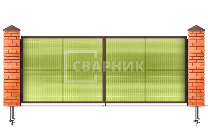 Ворота из профильной трубы 2000×3000 СВВ-6816 — фото 1