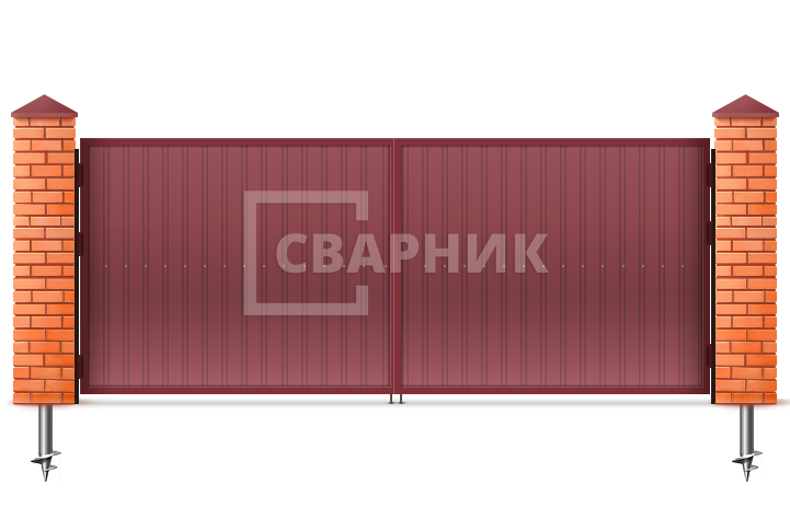 Ворота оцинкованные 1500×3000 СВВ-6945 — фото 1