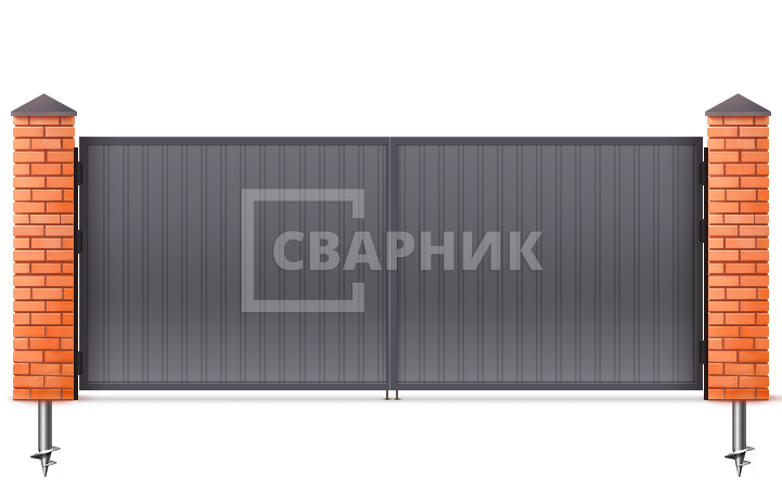 Ворота распашные автоматические Doorhan 1500×1750 СВВ-5428 — фото 1