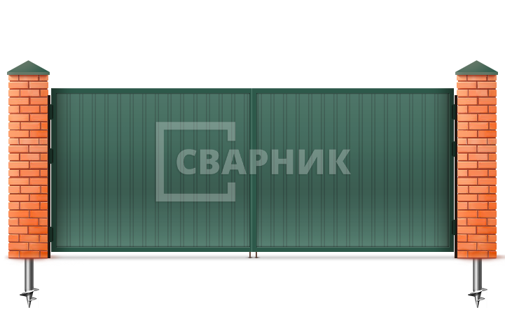Распашные ворота с электроприводом Дорхан 2500×2250 СВВ-5368 — фото 1