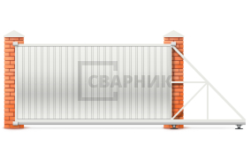 Откатные ворота из профлиста 2250×2800 СВВ-4573