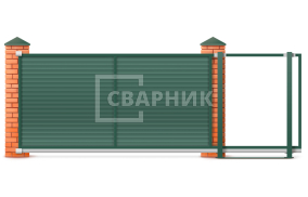 Откатные кованые ворота 7 м с бетонным фундаментом 7000×3000 СВВ-5060