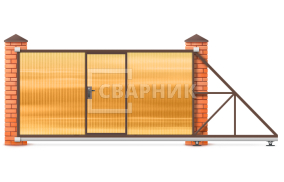 Откатные ворота 7 метров с калиткой 7000×3000 СВВ-5011