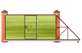 Откатные ворота 7 метров с калиткой 7000×2300 СВВ-5001