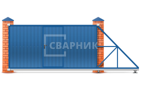 Откатные ворота под профлист 1980×2100 СВВ-4505