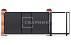 Откатные ворота 9 метров с калиткой 9000×2900 СВВ-5173