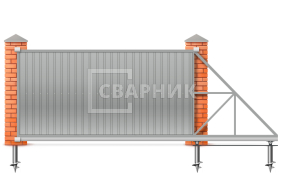 Раздвижные ворота из металлопрофиля 4000×2000 СВВ-4566