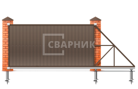 Раздвижные ворота из профнастила 2500×3000 СВВ-4531