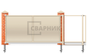 Откатные механические ворота под ключ 3500×2000 СВВ-3472