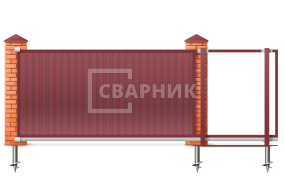 Ворота на дачу сдвижные 2500×3500 СВВ-3755