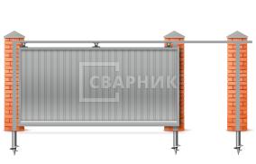 Откатные низкие ворота с фундаментом 7000×2700 СВВ-5046