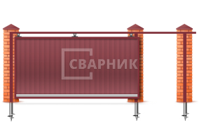 Откатные ворота двойные 2000×2100 СВВ-3960