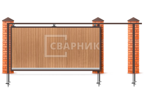 Откатные ворота на сваях под ключ 2200×3500 СВВ-4200