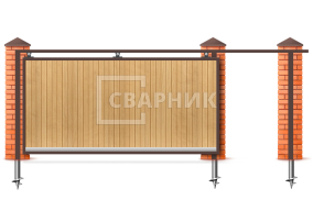 Навесные откатные ворота 4000×2000 СВВ-3894