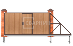 Откатные ворота на винтовых сваях 3500×2000 СВВ-4189