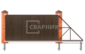 Раздвижные деревянные ворота 2200×3000 СВВ-4392