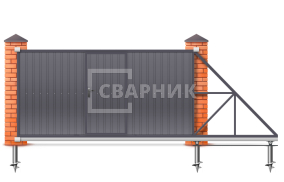 Откатные ворота на винтовых сваях под ключ 3000×2000 СВВ-4145