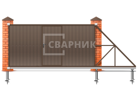 Откатные ворота из профлиста 2200×3000 СВВ-4523