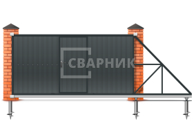 Откатные ворота из профнастила под ключ 3000×2000 СВВ-4534